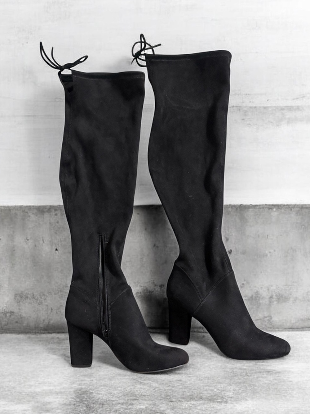 Call It Spring Black Over-the-Knee Suede-Look Boots, 8